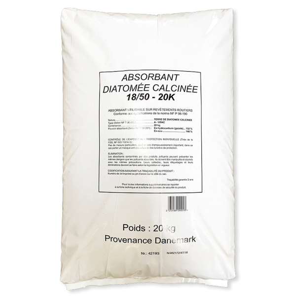 ABSORBANT TERRE DE DIATOMEE CALCINEE  18/50 20 KG Réf. 3737